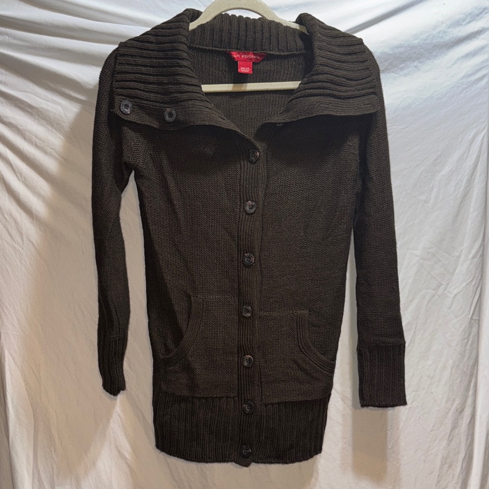 Cozy Brown Ribbed Cardigan